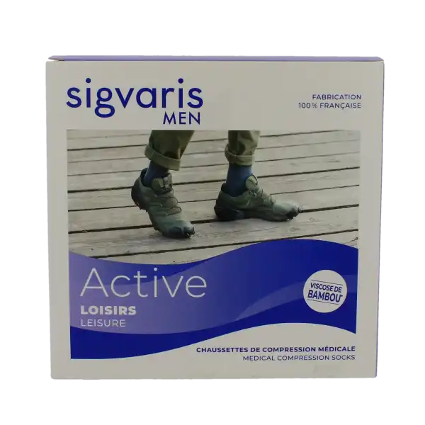 Sigvaris Active Loisirs New Chaussette Classe 2 Homme Noir Normal S