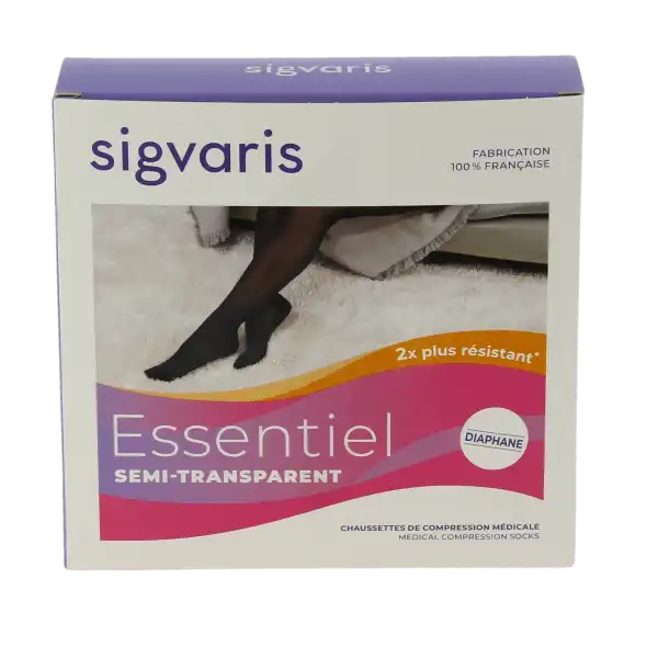 Sigvaris Essentiel Semi-transparent Chaussettes  Femme Classe 2 Noir Small Normal