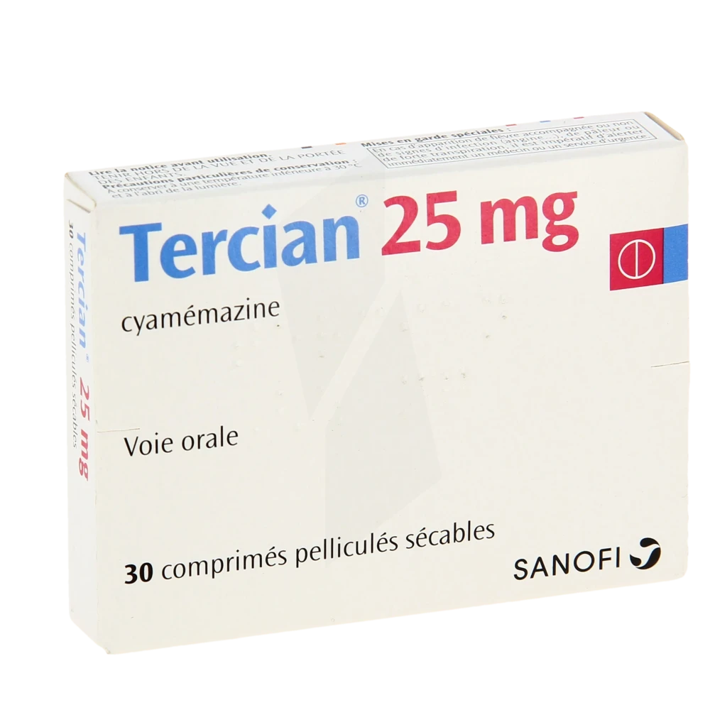 Tercian 25 Mg, Comprimé Pelliculé Sécable