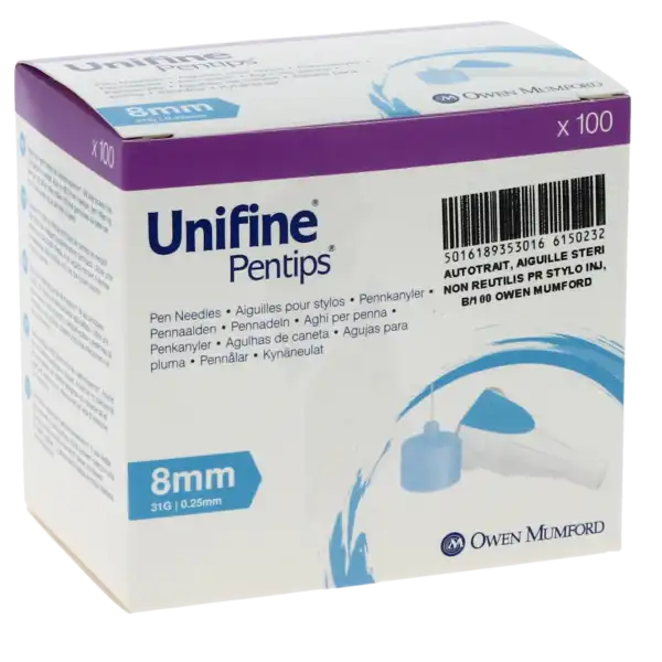 Unifine Pentips, G31, 0,25 Mm X 8 Mm, Bleu , Bt 100