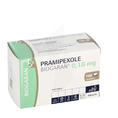 PRAMIPEXOLE BIOGARAN 0,18 mg, comprimé