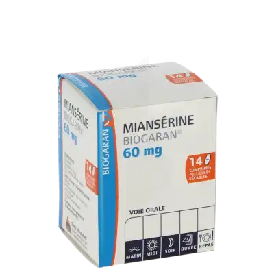 MIANSERINE BIOGARAN 60 mg, comprimé pelliculé sécable