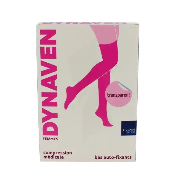 Sigvaris Dynaven Transparent Bas Auto-fixants Classe 2 Femme Noir Long S