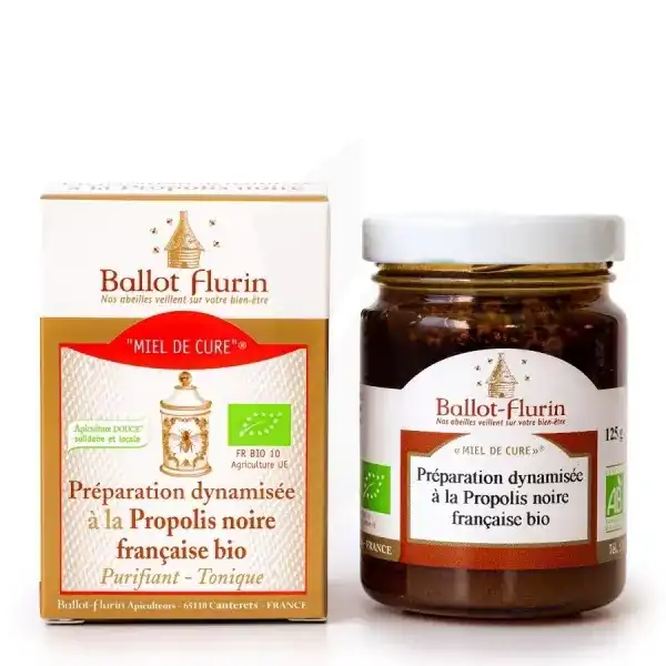 Ballot-flurin Miel De Cure Préparation Dynamisée à La Propolis Noire Bio Pot/125g