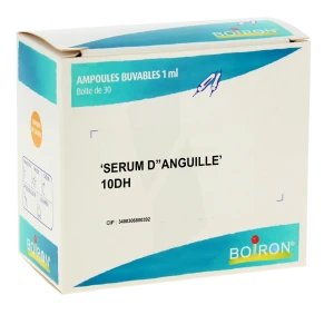 Boiron Serum D'anguille 10dh Solution Buvable En Ampoules Boîte De 30 Ampoules