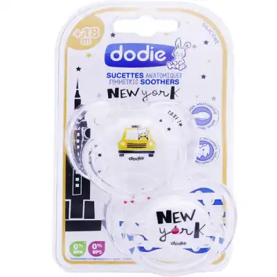 Dodie Duo Sucette Anatomique Silicone +18mois New York B/2 à TOUCY