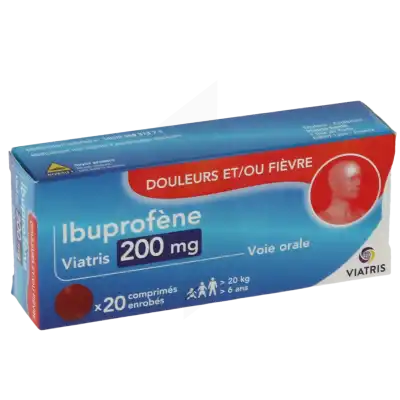 IBUPROFENE VIATRIS 200 mg, comprimé enrobé