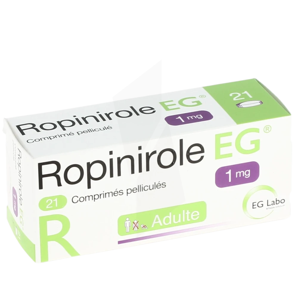 Ropinirole Eg 1 Mg, Comprimé Pelliculé