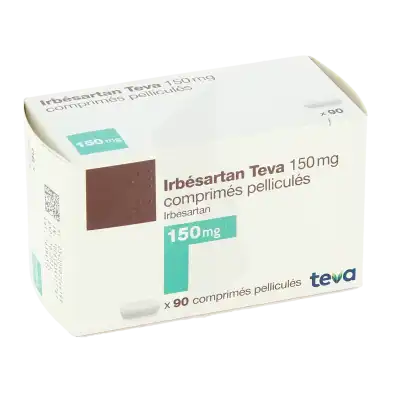 Irbesartan Teva 150 Mg, Comprimé Pelliculé à Bassens