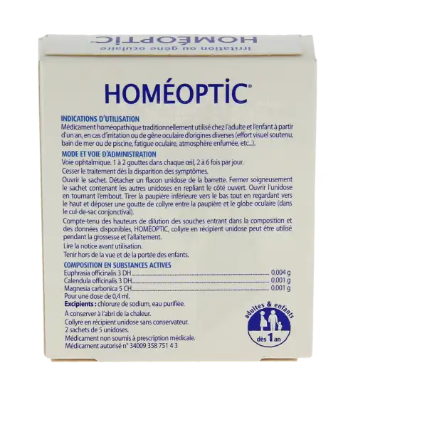 Homeoptic, Collyre En Récipient Unidose