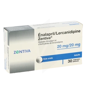 Enalapril/lercanidipine Zentiva 20 Mg/20 Mg, Comprimé Pelliculé