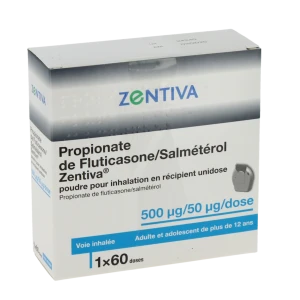 Propionate De Fluticasone/salmeterol Zentiva 500 Microgrammes/50 Microgrammes/dose, Poudre Pour Inhalation En Récipient Unidose