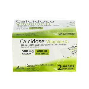 Calcidose Vitamine D3 500 Mg/400 Ui, Poudre Pour Solution Buvable En Sachet