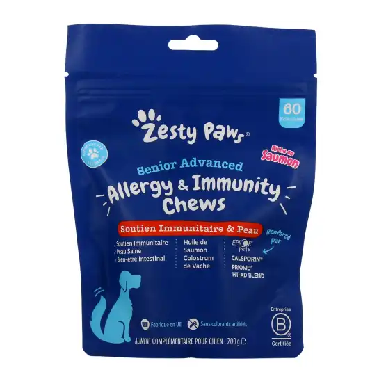 Zesty Paws Senior Immunitaire & Peau Cp60