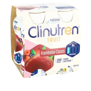 Clinutren Fruit Nutriment Framboise Cassis 4 Bouteilles/200ml