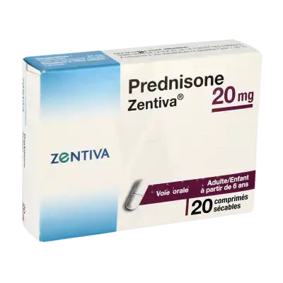 Prednisone Zentiva 20 Mg, Comprimé Sécable à Osny