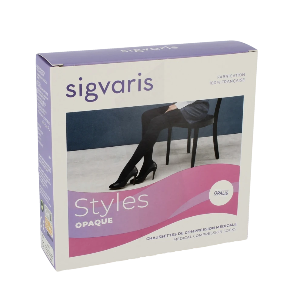 Sigvaris Styles Opaque Chaussettes  Femme Classe 2 Beige RosÉ Small Normal