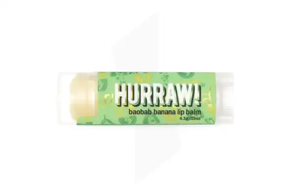 Hurraw! Baume à Lèvres Baobab Banane Stick/4,3g