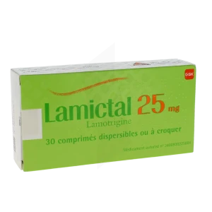 Lamictal 25 Mg, Comprimé Dispersible Ou à Croquer