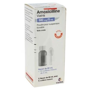 Amoxicilline Viatris 500 Mg/5 Ml, Poudre Pour Suspension Buvable