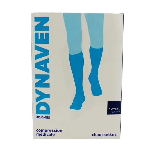 Sigvaris Dynaven Semi-opaque Fin Chaussette Classe 2 Homme Marine Long M