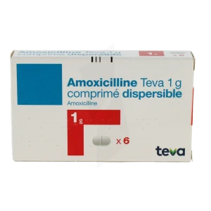 Amoxicilline Teva 1 G, Comprimé Dispersible