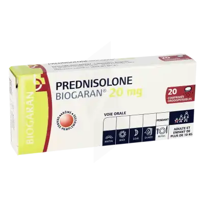 PREDNISOLONE BIOGARAN 20 mg, comprimé orodispersible