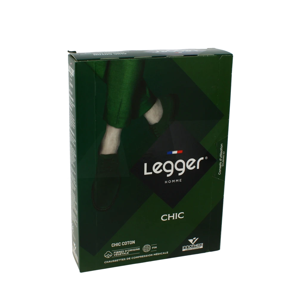Legger Chic Coton 2 Chaussette Homme Noir T2l