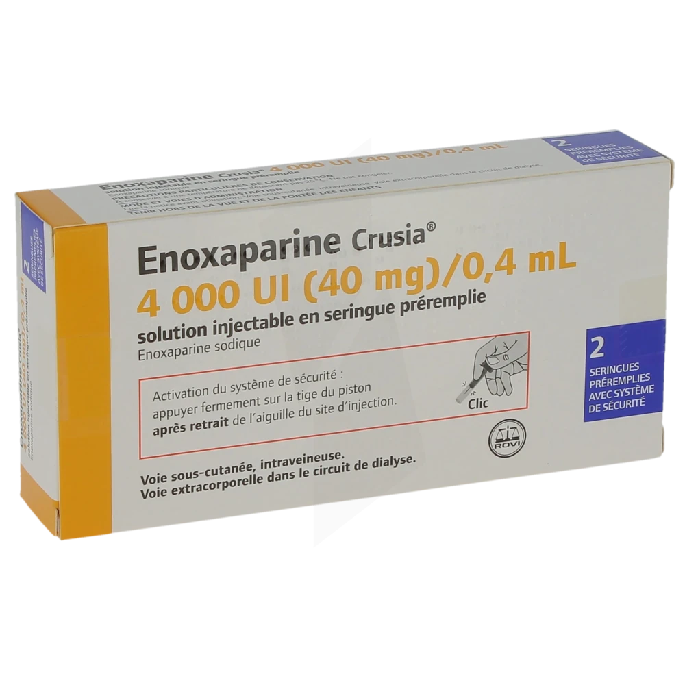 Enoxaparine Crusia 4 000 Ui (40 Mg)/0,4 Ml, Solution Injectable En Seringue Préremplie