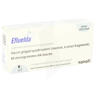 Efluelda, Suspension Injectable En Seringue Préremplie Vaccin Grippal Quadrivalent (inactivé, à Virion Fragmenté), 60 Microgrammes Ha/souche à Bondues