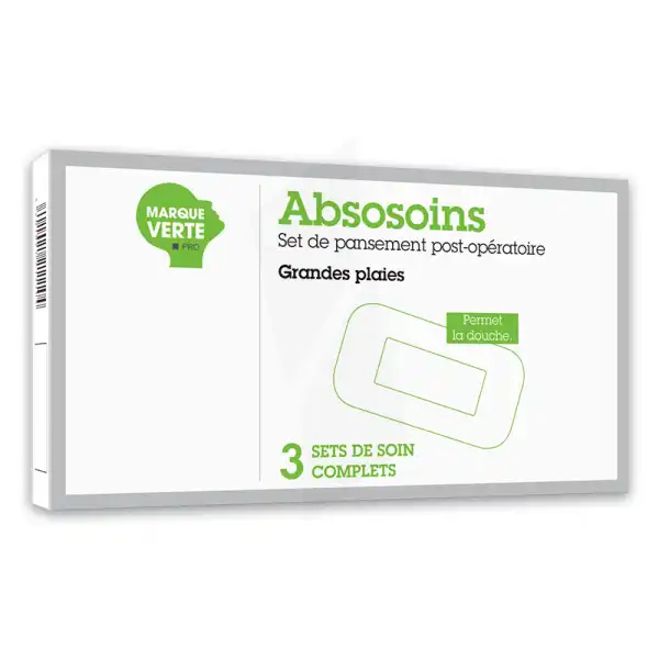 Absosoins Sets Pansements Grandes Plaies  Boîte De 3 