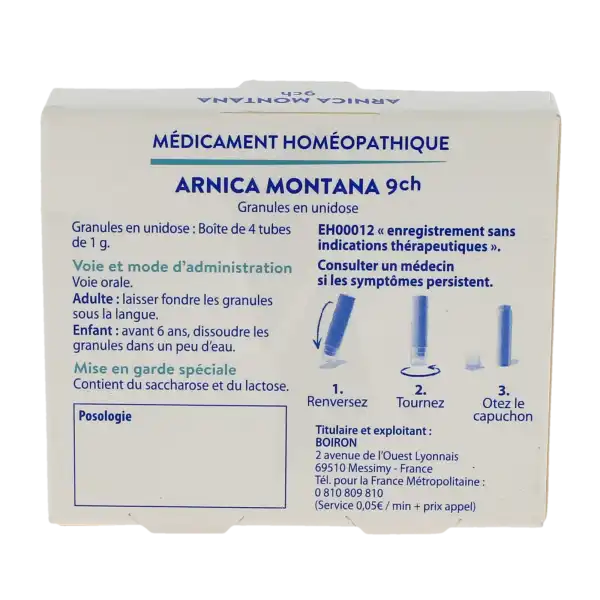 Boiron Arnica Montana 9ch 4doses Globules Dose De 1g
