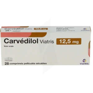 Carvedilol Viatris 12,5 Mg, Comprimé Pelliculé Sécable