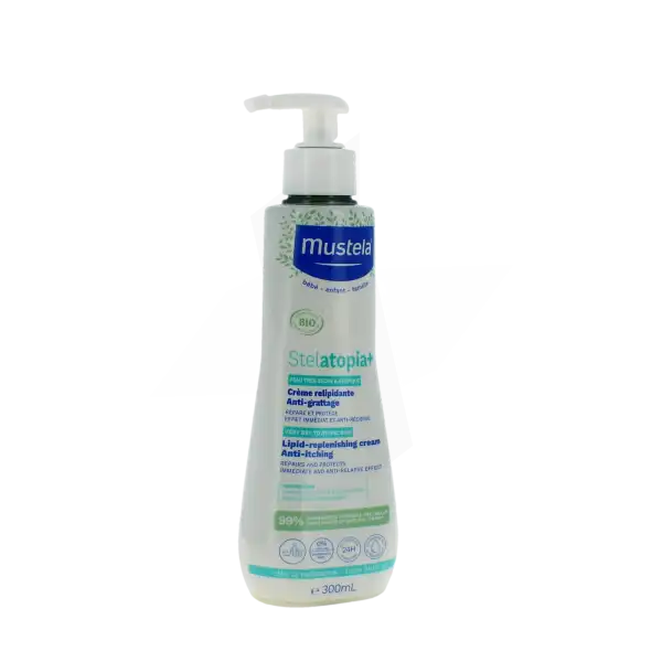 Mustela Stelatopia + Crème relipidante anti-grattage à l’oléodistillat de tournesol Bio et au bioécolia Bio 300 ml