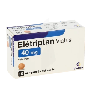 Eletriptan Viatris 40 Mg, Comprimé Pelliculé