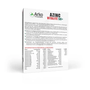 Arkopharma Azinc Vitalité 50+ Comprimés Boîte De 30