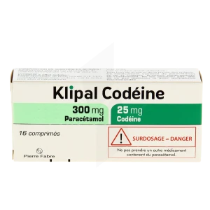Paracetamol/codeine Pierre Fabre 300 Mg/25 Mg, Comprimé