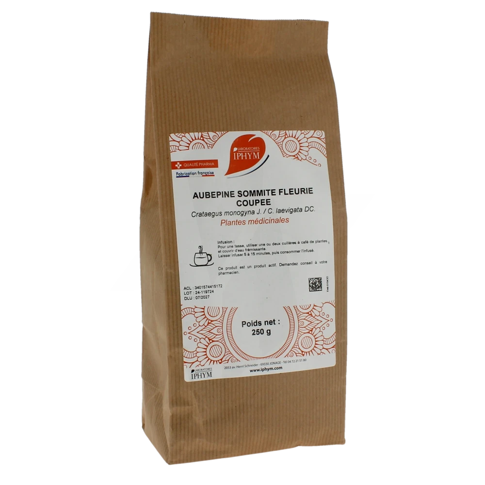Iphym Santé Aubépine Plantes En Vrac Entières Et Coupées 250g