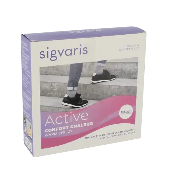 Sigvaris Active Confort Chaleur Chaussettes  Femme Classe 2 Noir Medium Normal