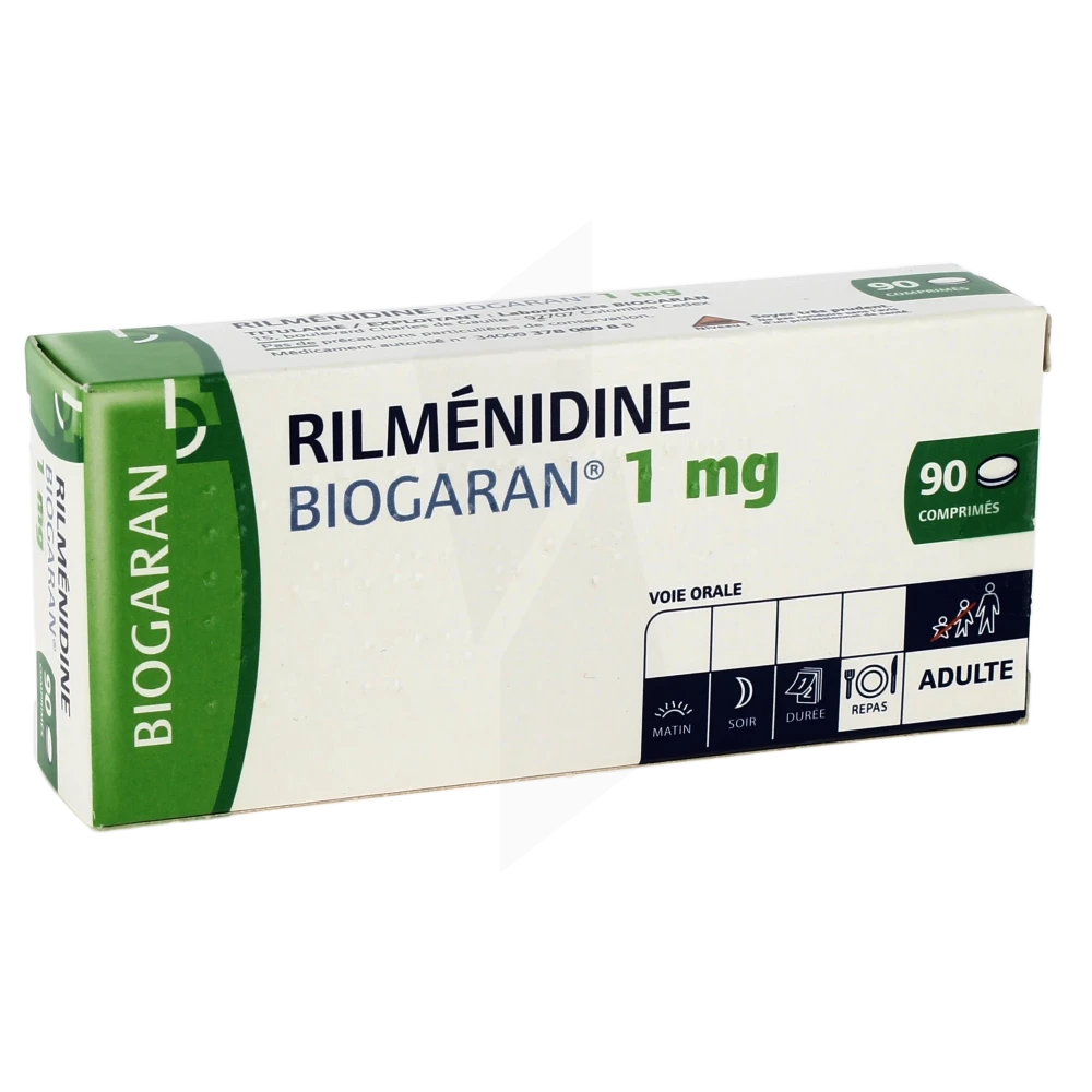 Rilmenidine Biogaran 1 Mg, Comprimé