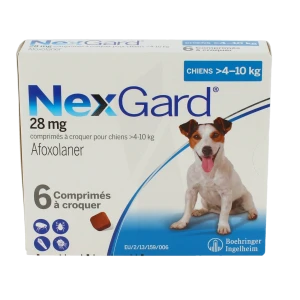 Nexgard 28 Mg Comprimes A Croquer Pour Chiens 4 - 10 Kg, Comprimé à Croquer