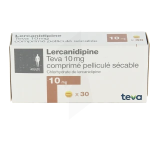 Lercanidipine Teva 10 Mg, Comprimé Pelliculé Sécable