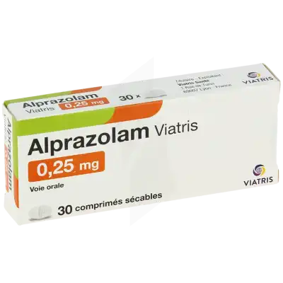 Alprazolam Viatris 0,25 Mg, Comprimé Sécable à GRENOBLE