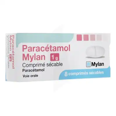 Paracetamol Mylan 1 G, Comprimé Sécable Plq/8 à BAR-SUR-SEINE