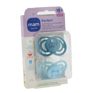Mam Perfect Sucette Anatomique Silicone +18mois Animaux B/2