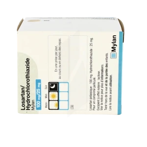 Losartan/hydrochlorothiazide Viatris 100 Mg/25 Mg, Comprimé Pelliculé