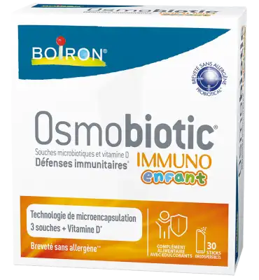 Boiron Osmobiotic Immuno Enfant Poudre Orodispersible Framboise 30 Sticks/1,8g à QUINCY-SOUS-SÉNART