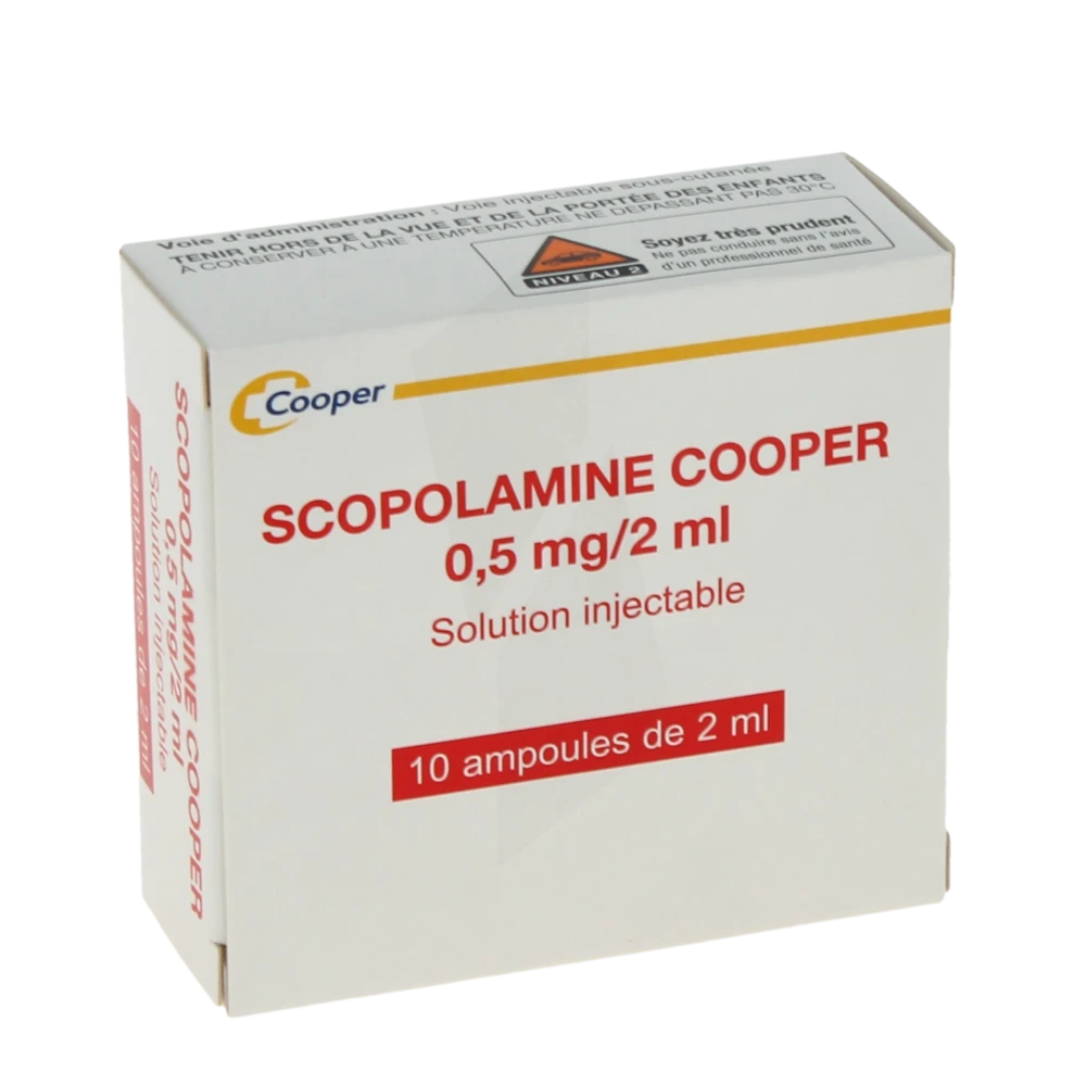 Scopolamine Cooper 0,5 Mg/2 Ml, Solution Injectable