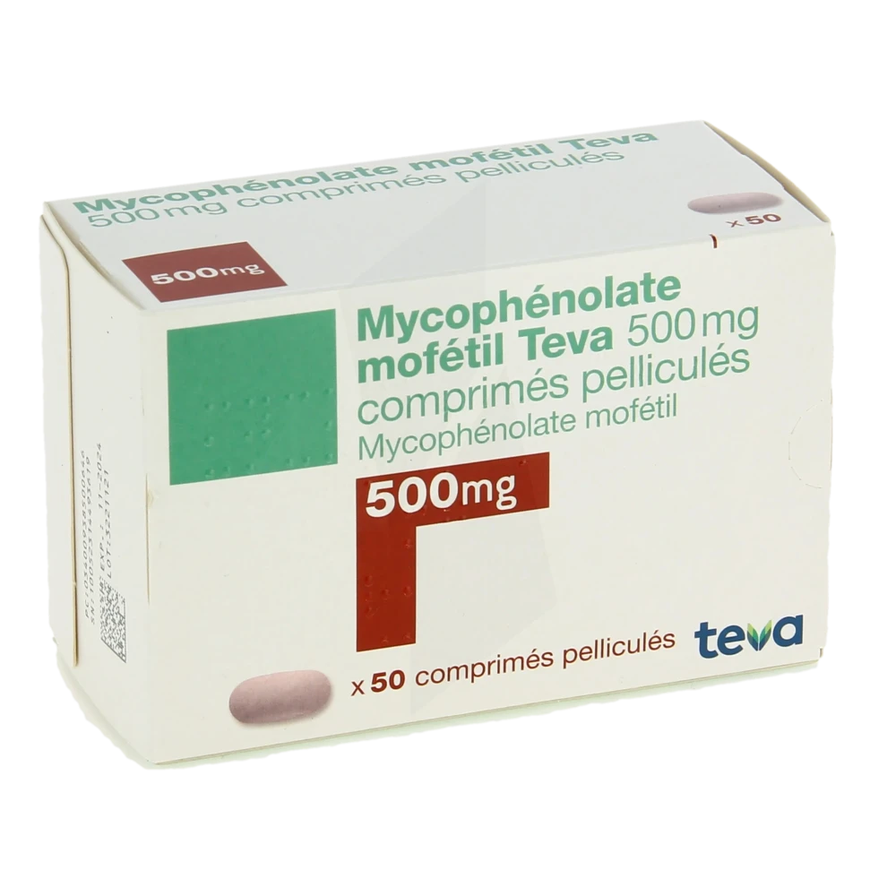 Mycophenolate Mofetil Teva 500 Mg, Comprimé Pelliculé