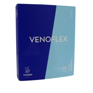 Thuasne Venoflex Elegance 2 Bas Cuisse Antiglisse Maille Côtelée Homme Beige T2n